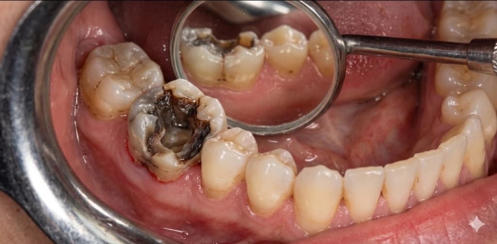 Single-Sitting RCT + CAD/CAM Zirconia Crown before condition